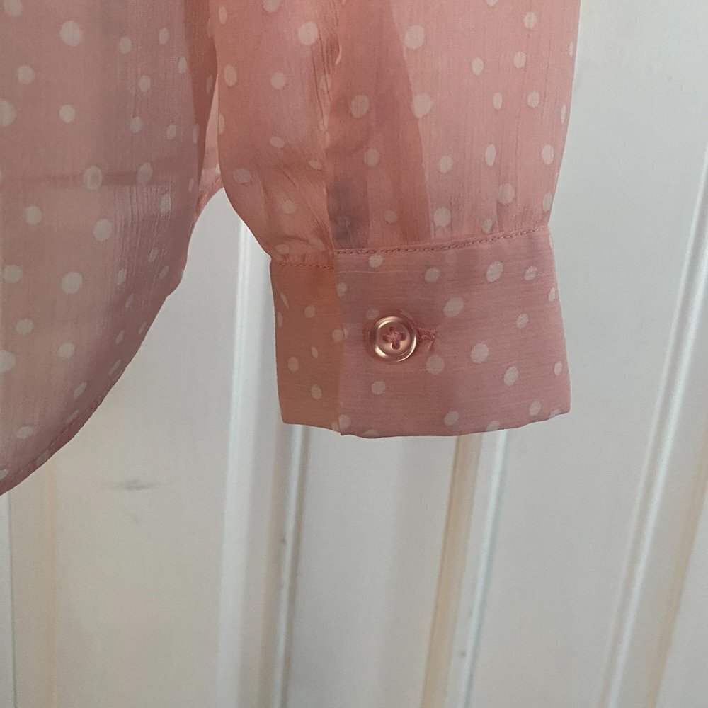 Kut from the Kloth Pink Pokadot Button Down Blouse - Picture 5 of 7